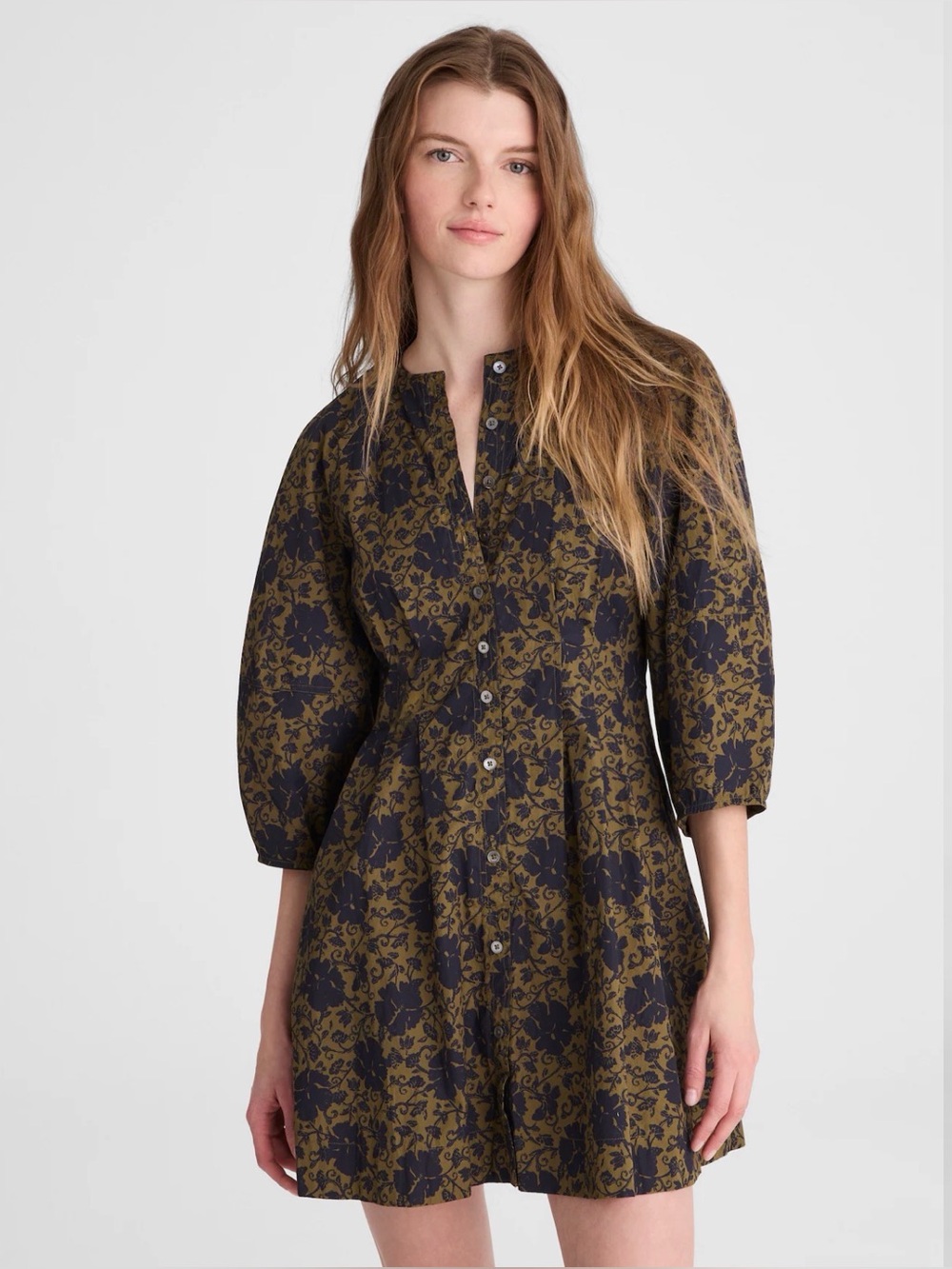 MADEWELL SIZE 2 Sculptural-Sleeve Pleated Mini Dress NZ460